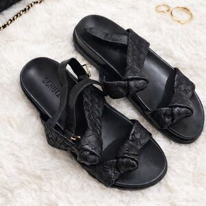 SCHUTZ Black Braided Women's Sandals